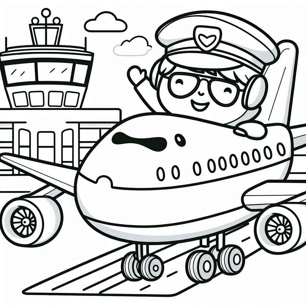 Desenho do aviao para colorir e imprimir