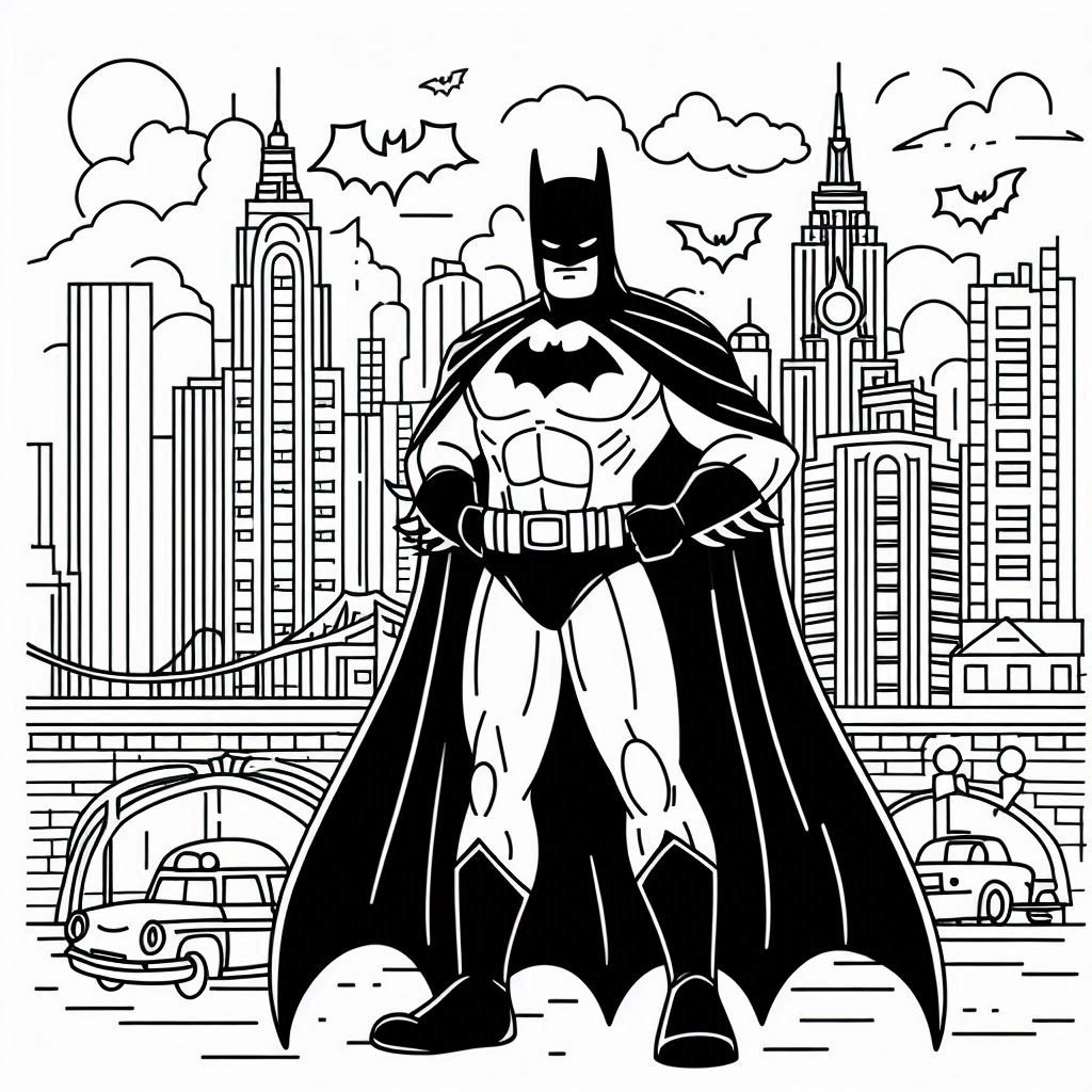 Desenho do batman para colorir e imprimir