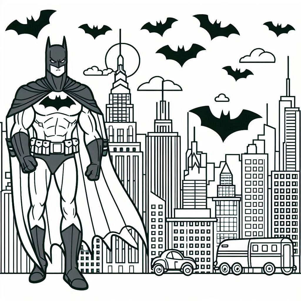 Desenho do batman para colorir e imprimir