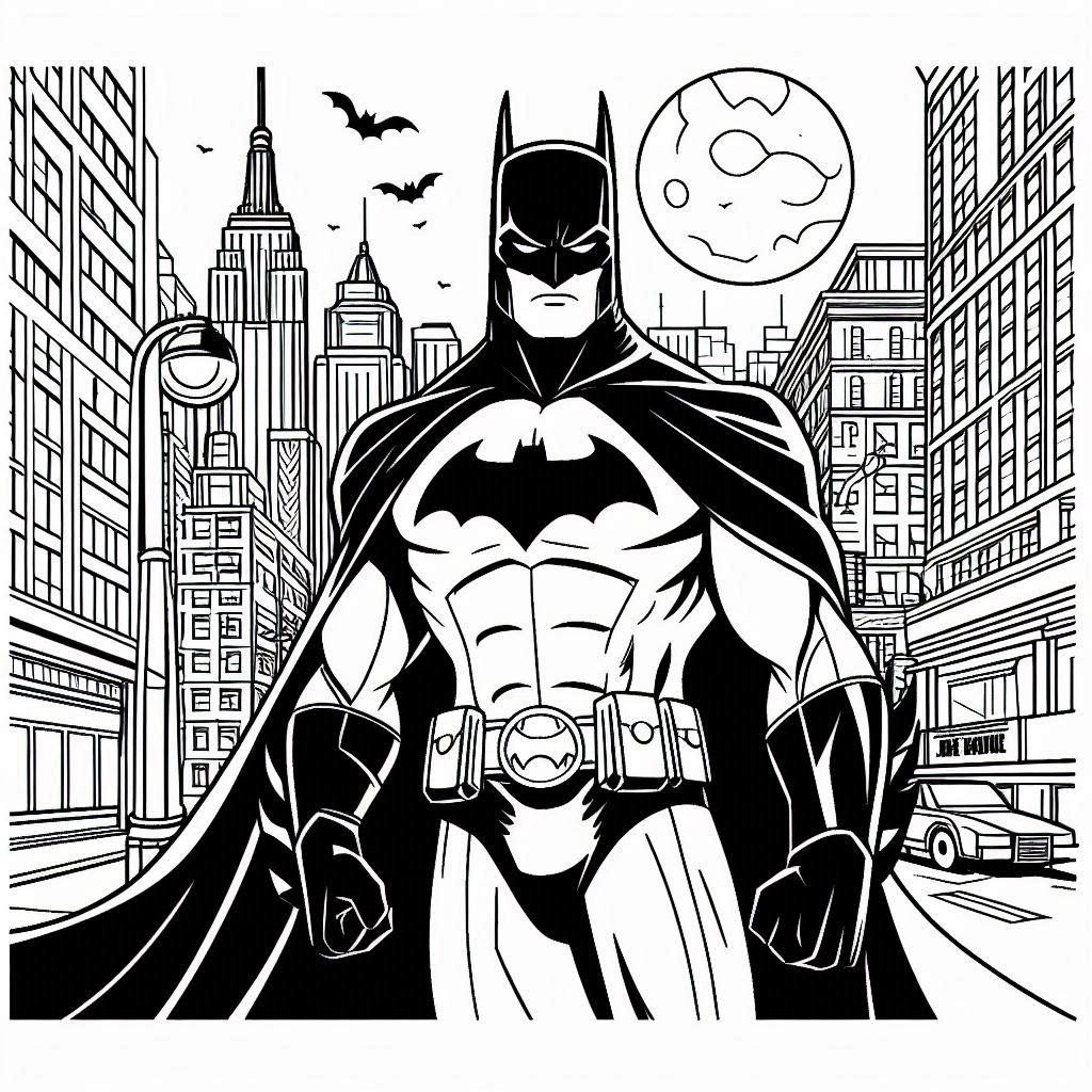 Desenho do batman para colorir e imprimir