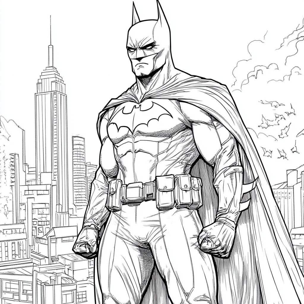 Desenho do batman para colorir e imprimir