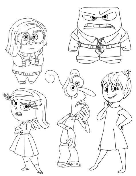 Desenho dos personagens de divertida mente  para colorir e imprimir