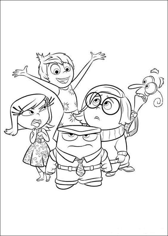 Desenho dos personagens de divertida mente  para colorir e imprimir