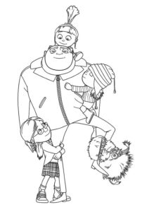 Desenho do gru meu malvado favorito e minions para imprimir e colorir
