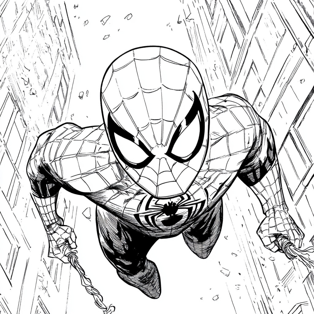 Desenho do homem aranha para colorir e imprimir