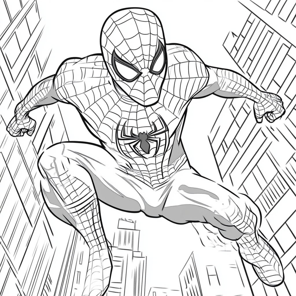 Desenho do homem aranha para colorir e imprimir