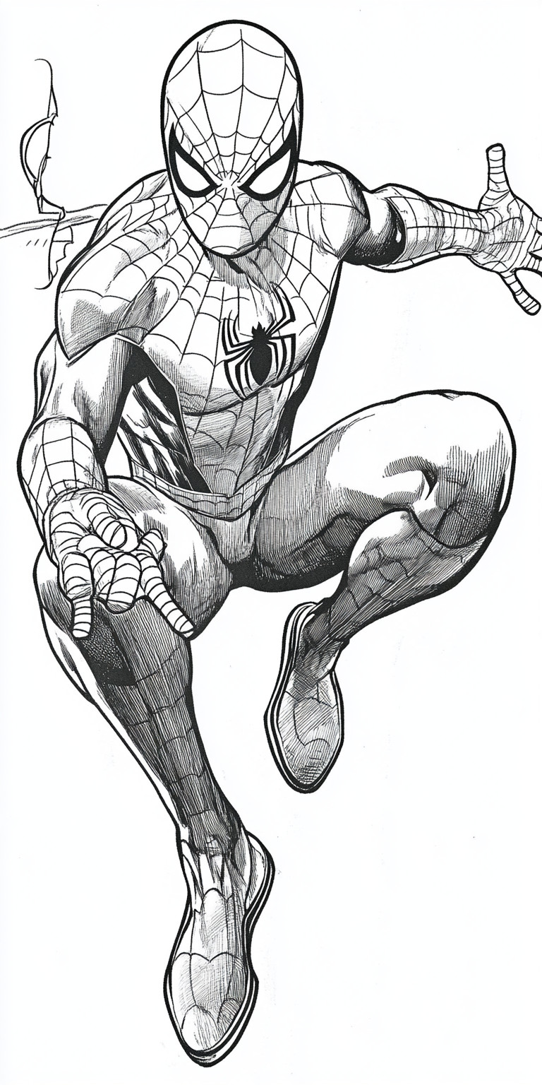 Desenho do homem aranha para colorir e imprimir