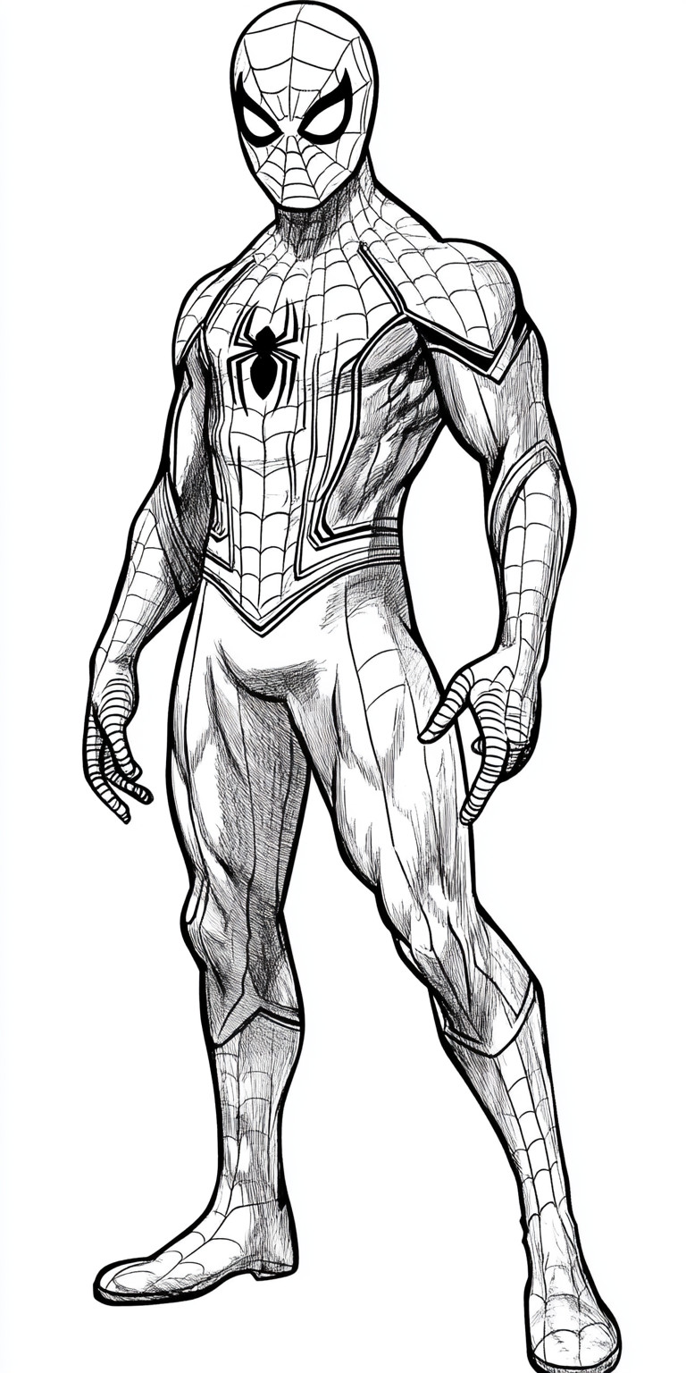 Desenho do homem aranha para colorir e imprimir