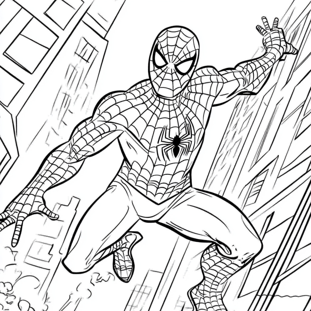 Desenho do homem aranha para colorir e imprimir