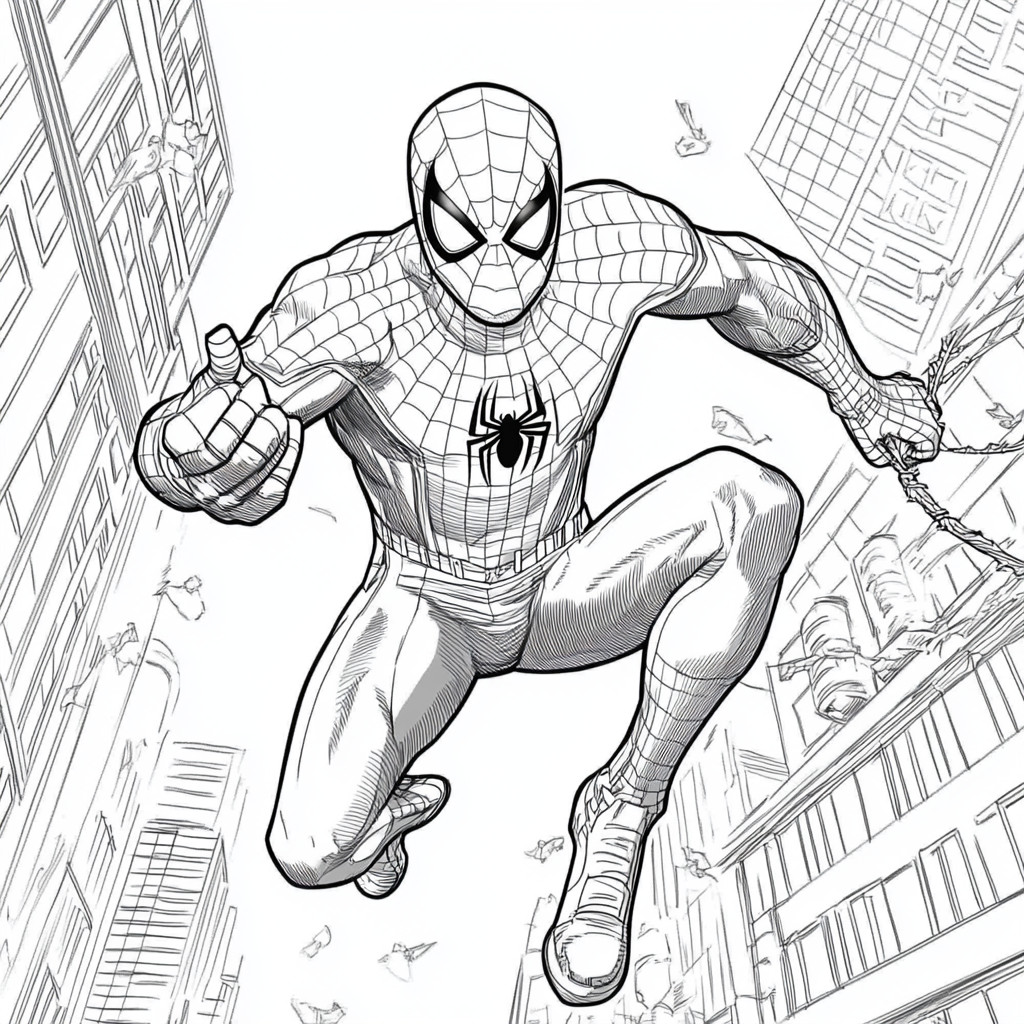 Desenho do homem aranha para colorir e imprimir