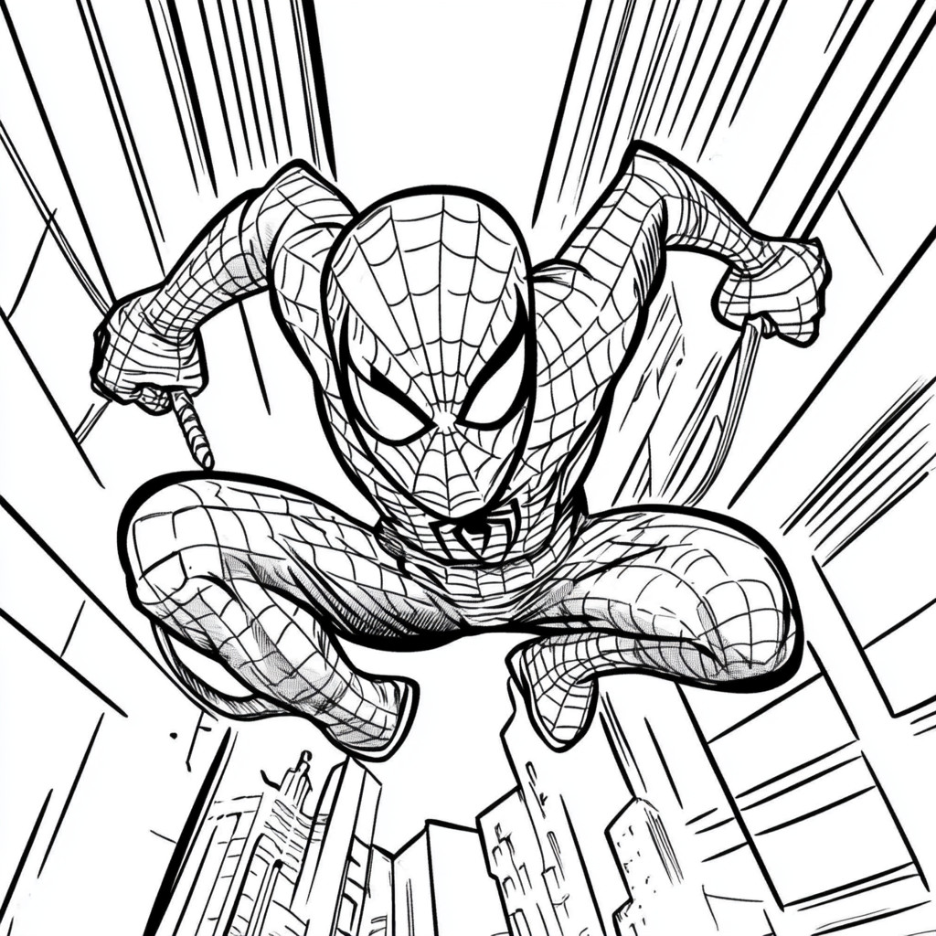 Desenho do homem aranha para colorir e imprimir