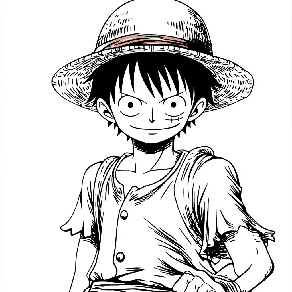 Desenho do luffy one piece para imprimir e colorir