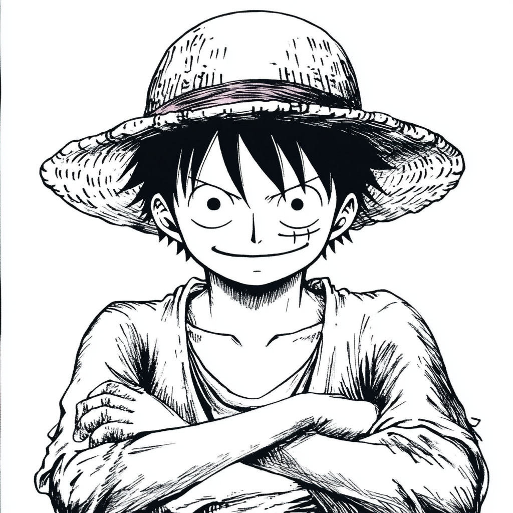 Desenho do luffy one piece para imprimir e colorir
