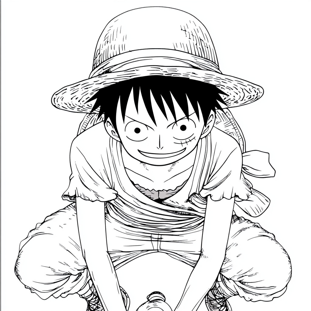 Desenho do luffy one piece para imprimir e colorir