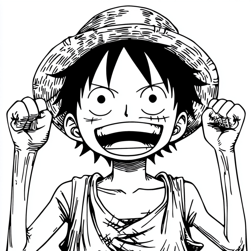 Desenho do luffy one piece para imprimir e colorir