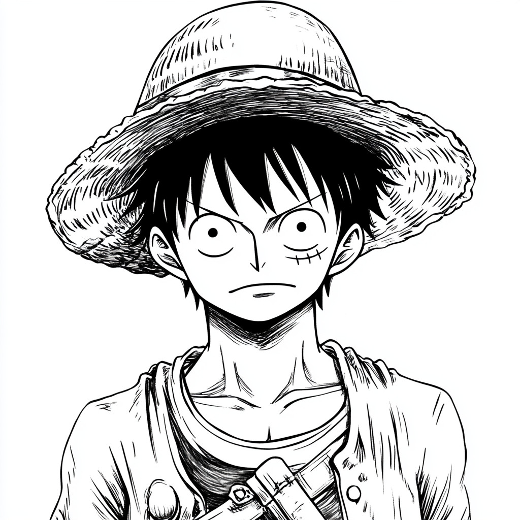Desenho do luffy one piece para imprimir e colorir