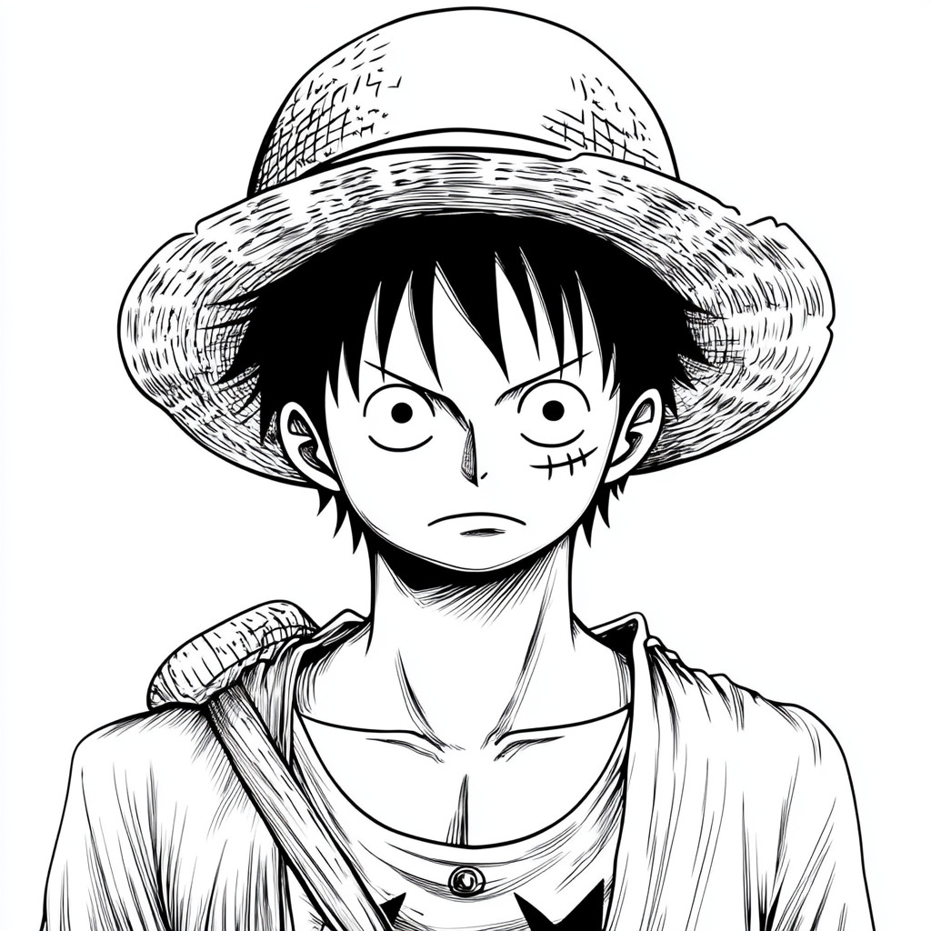 Desenho do luffy one piece para imprimir e colorir