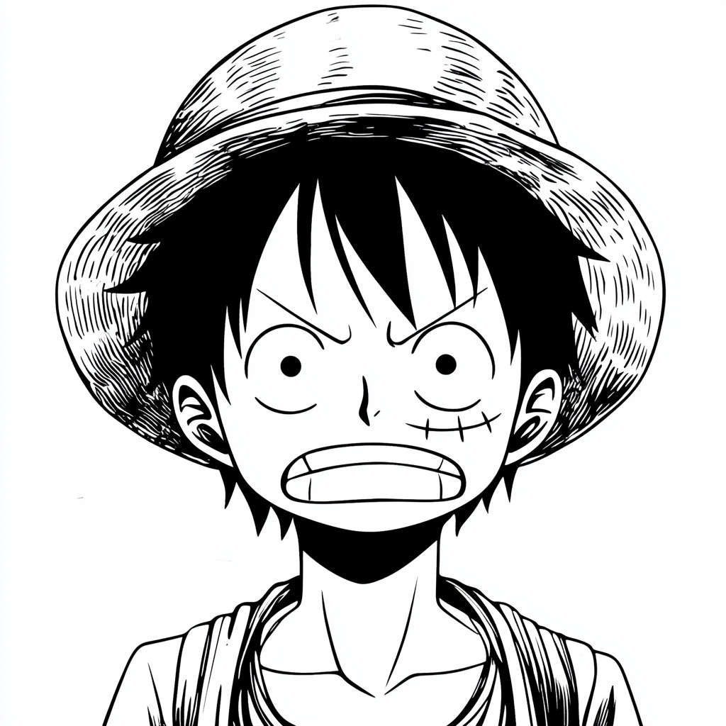 Desenho do luffy one piece para imprimir e colorir