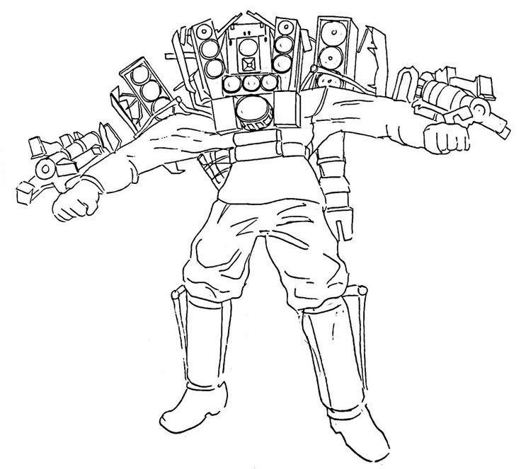 Desenho do skibidi toilet para colorir
