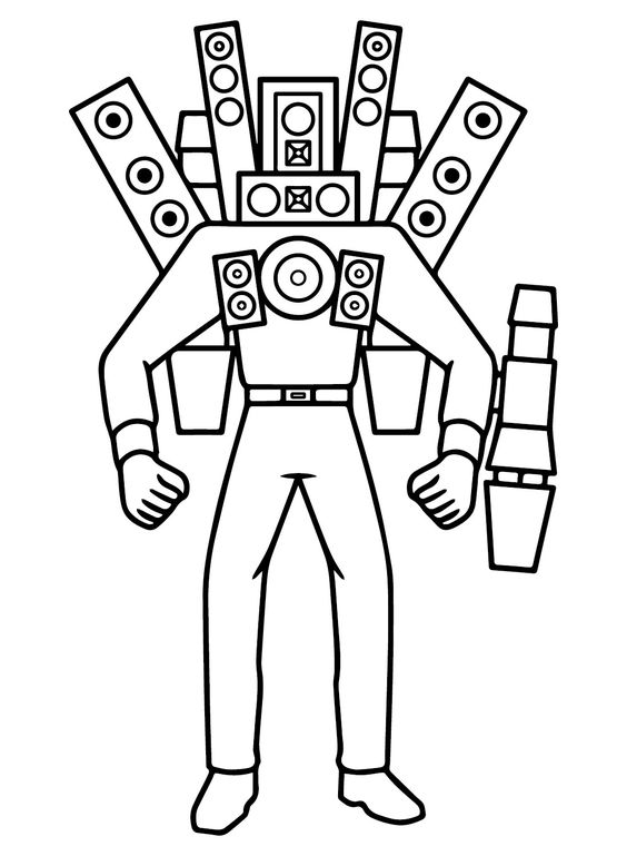 Desenho do skibidi toilet para colorir