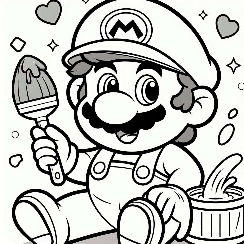 Desenho para colorir e imprimir do super mario bros