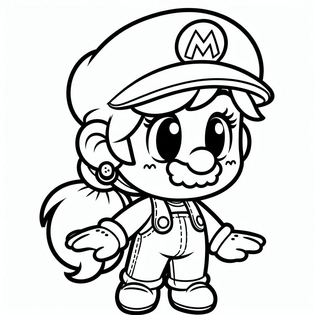 Desenho para colorir e imprimir do super mario bros