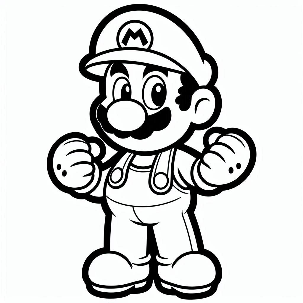 Desenho para colorir e imprimir do super mario bros