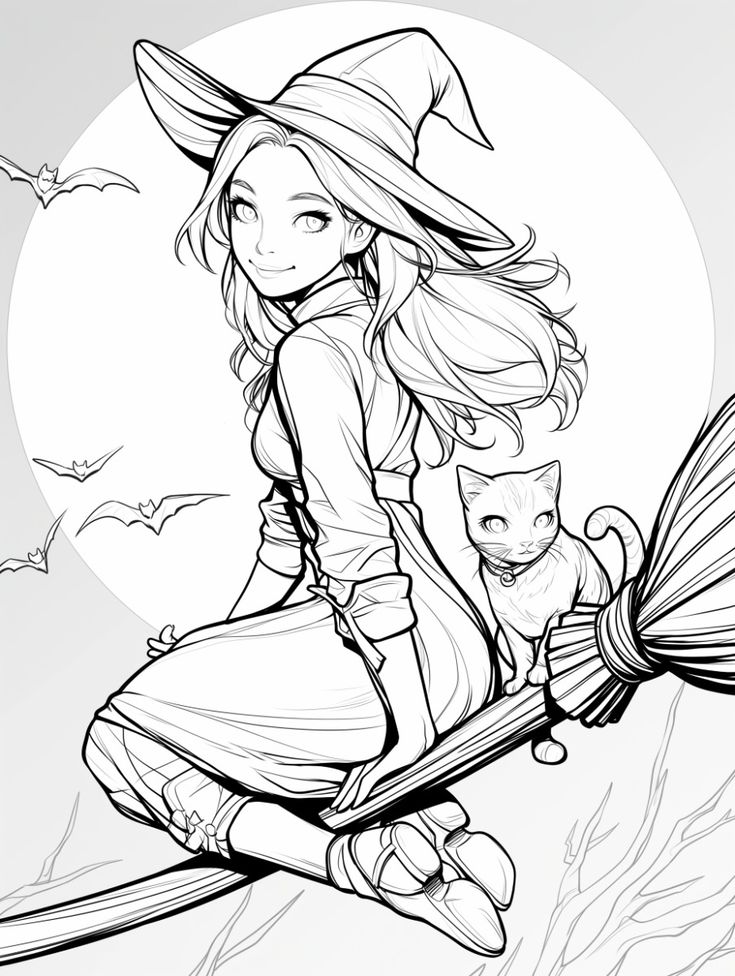 Desenho da heks do halloween para colorir