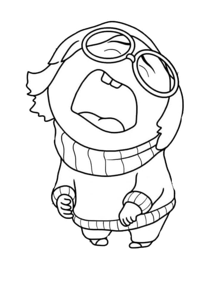 Desenho da tristeza de divertidamente para colorir e imprimir
