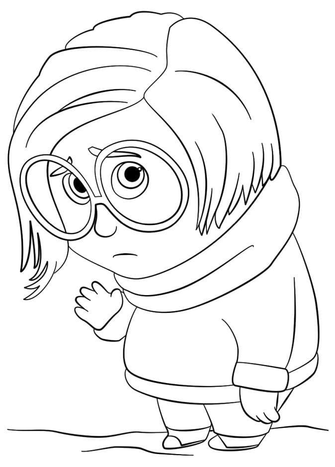Desenho da tristeza de divertidamente para colorir e imprimir