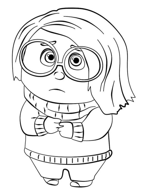 Desenho da tristeza de divertidamente para colorir e imprimir