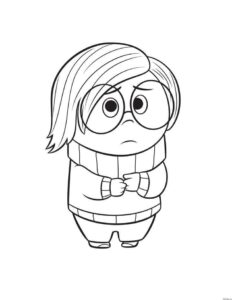 Desenho da tristeza de divertidamente para colorir e imprimir