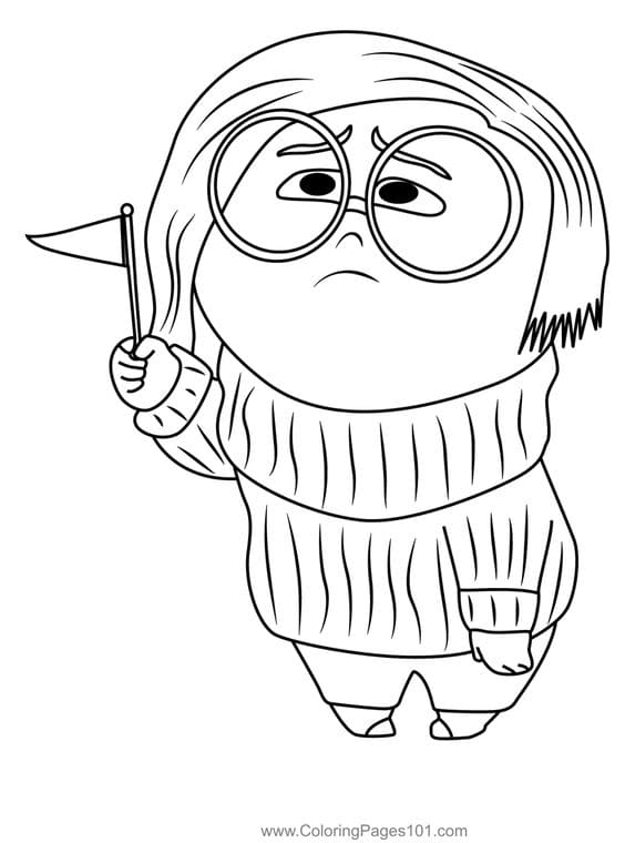 Desenho da tristeza de divertidamente para colorir e imprimir