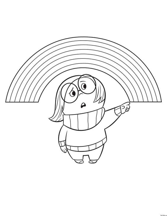 Desenho da tristeza de divertidamente para colorir e imprimir