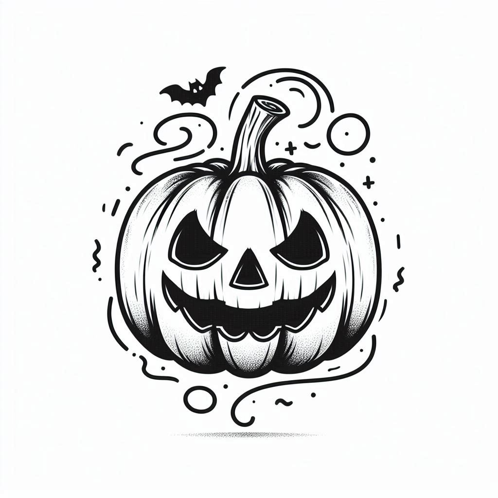 Desenho de abobora do halloween para colorir e imprimir