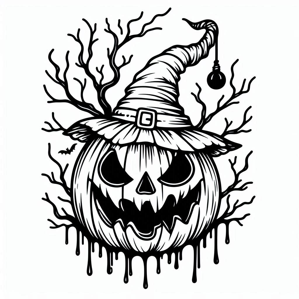 Desenho de abobora do halloween para colorir e imprimir