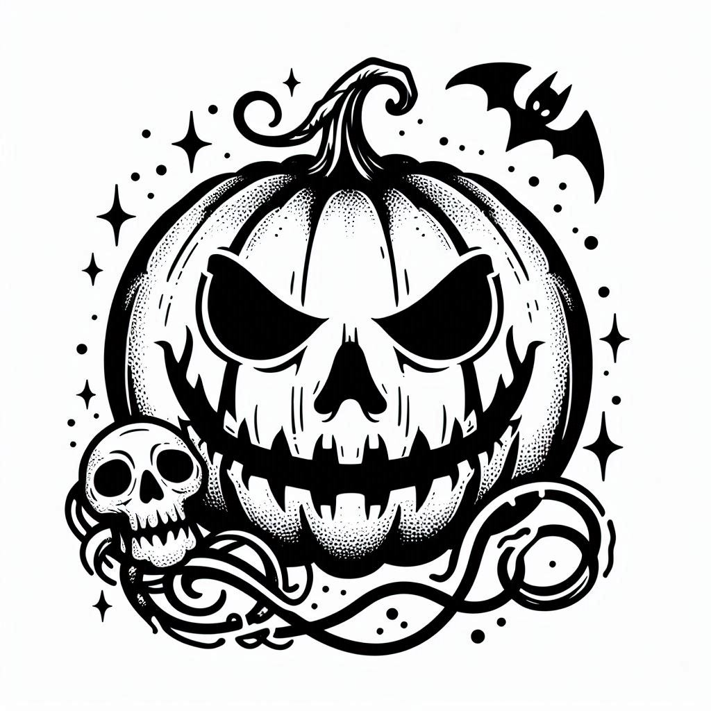 Desenho de abobora do halloween para colorir e imprimir