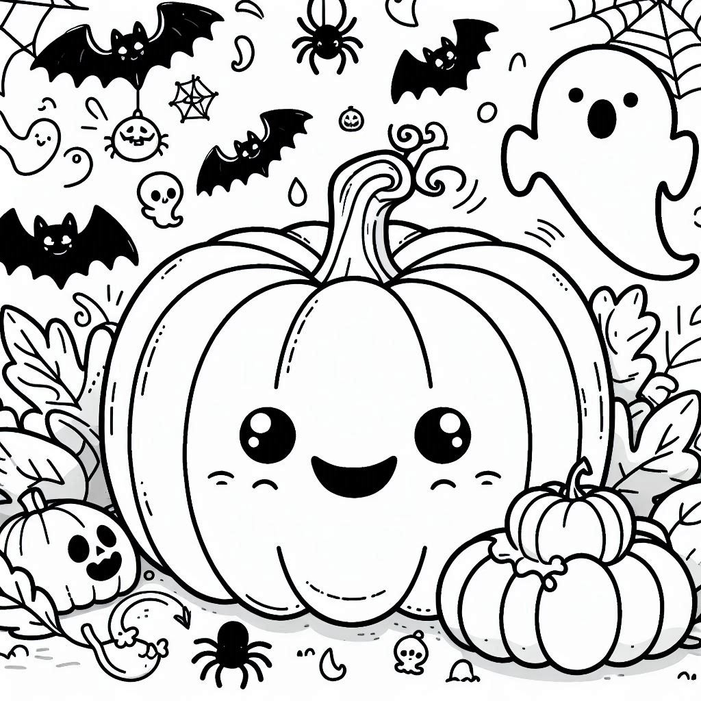 Desenho de abobora do halloween para colorir e imprimir
