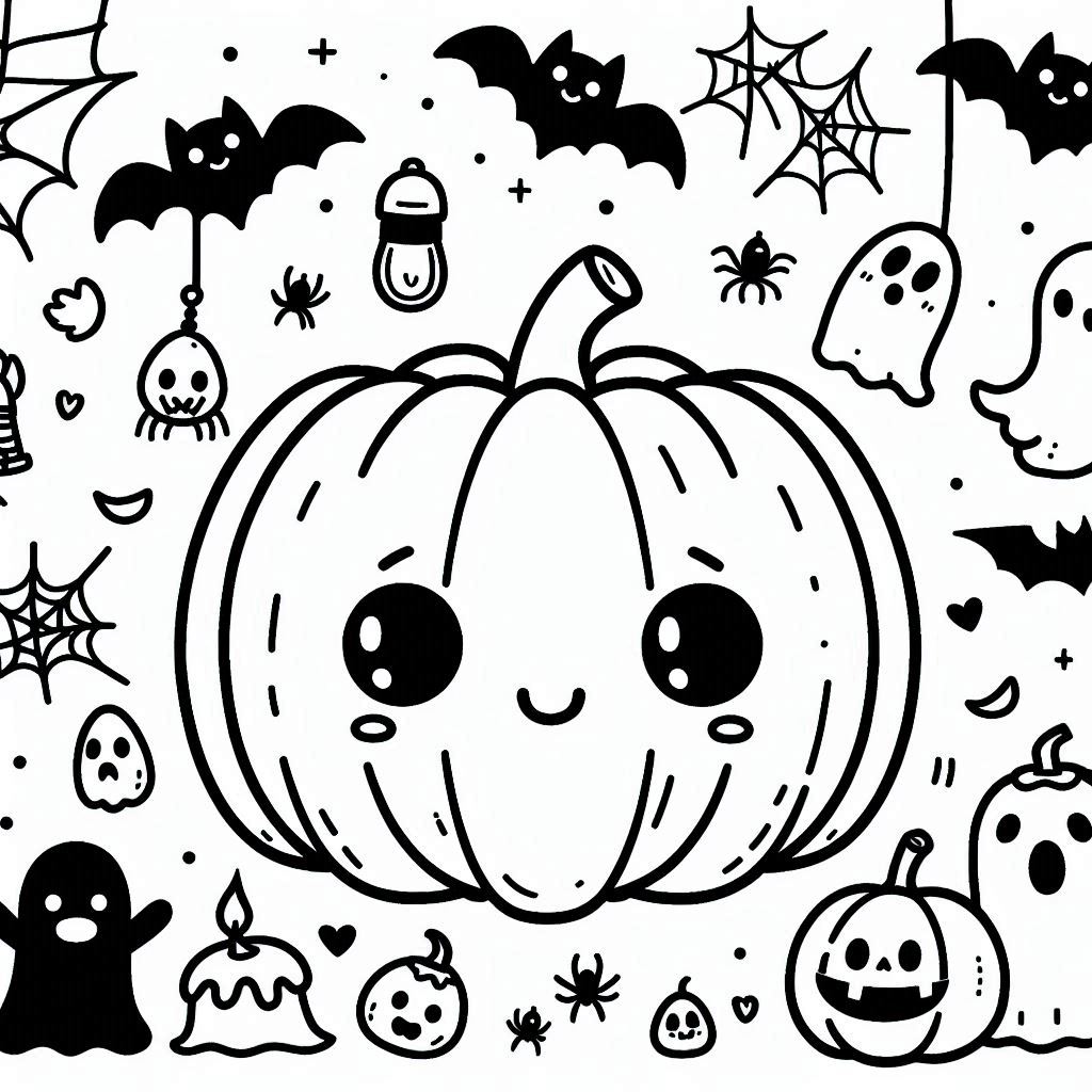 Desenho de abobora do halloween para colorir e imprimir