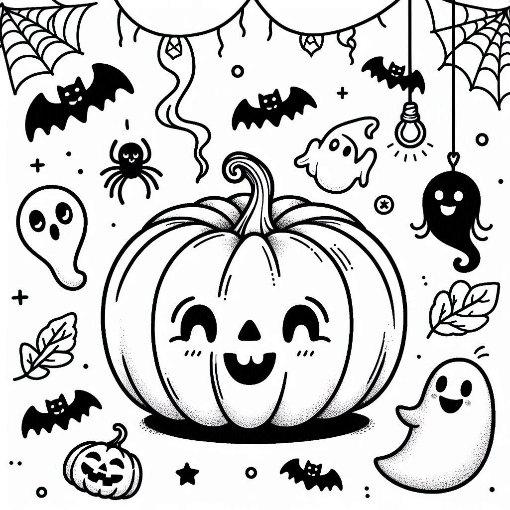 Desenho de abobora do halloween para colorir e imprimir