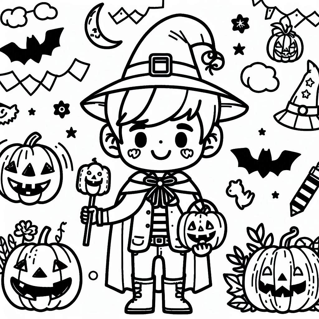 Desenho de abobora do halloween para colorir e imprimir