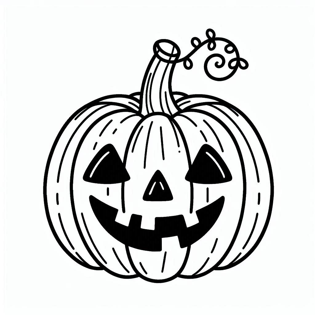 Desenho de abobora do halloween para colorir e imprimir