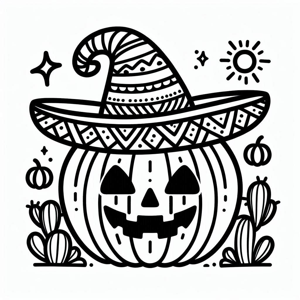 Desenho de abobora do halloween para colorir e imprimir