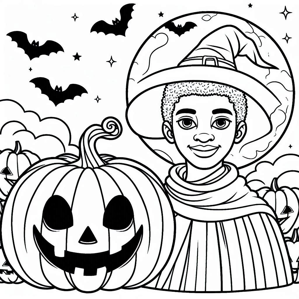 Desenho de abobora do halloween para colorir e imprimir
