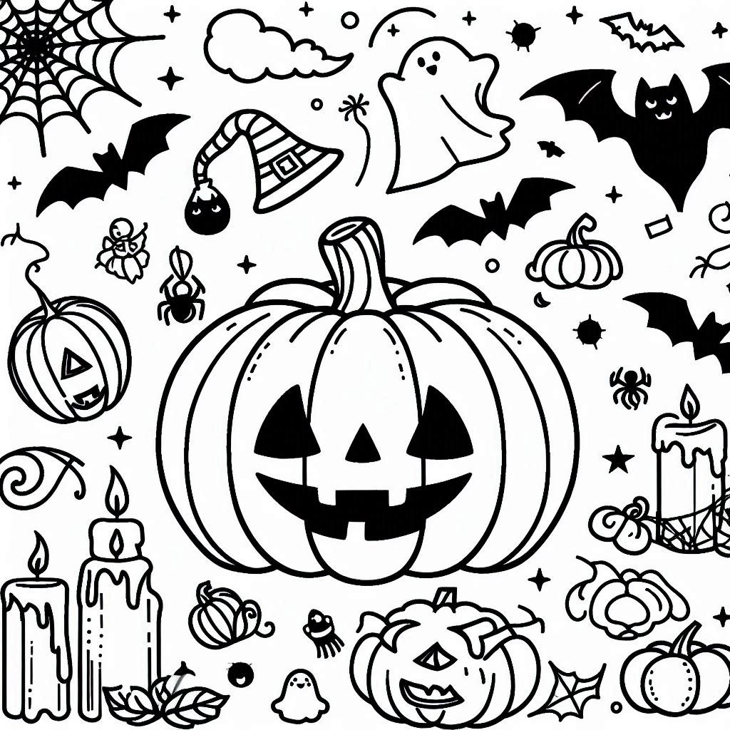Desenho de abobora do halloween para colorir e imprimir