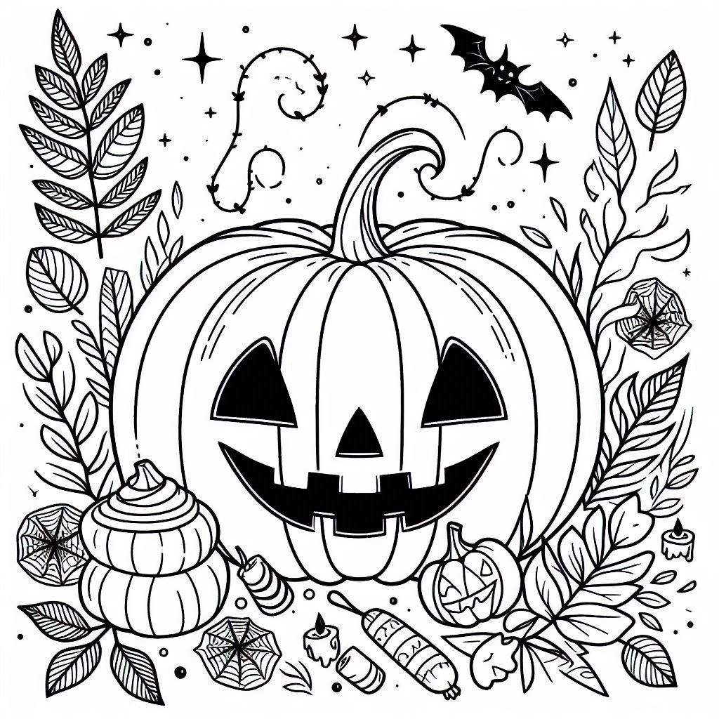 Desenho de abobora do halloween para colorir e imprimir