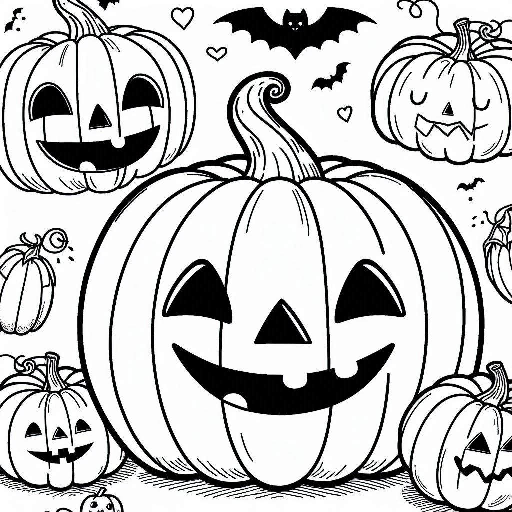 Desenho de abobora do halloween para colorir e imprimir