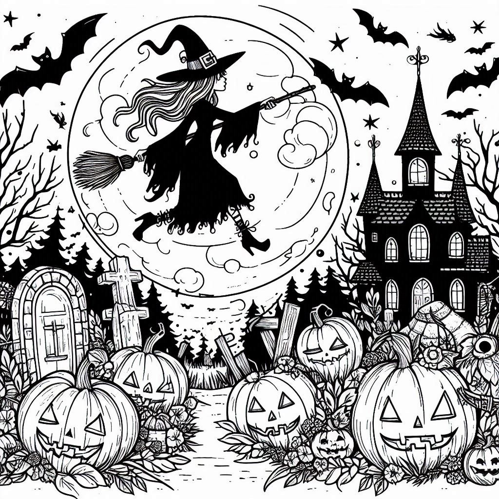 Desenho do heks do halloween para imprimir e colorir