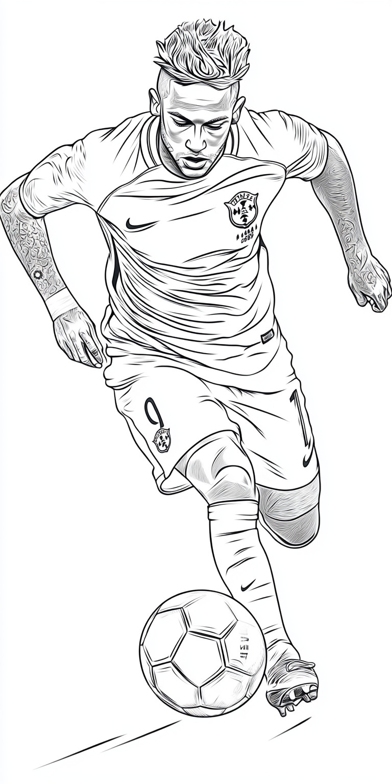 Desenho neymar jr para colorir imprimir