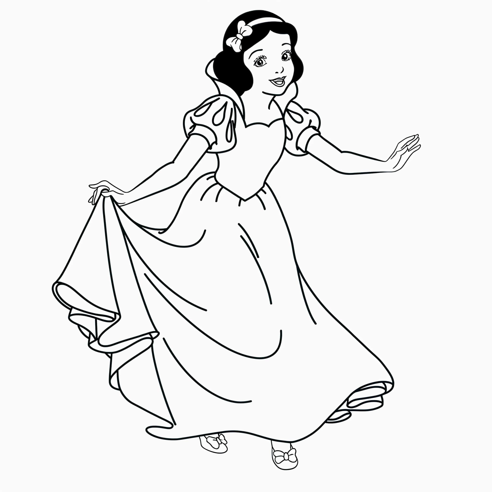 Desenho da branca de neve para colorir